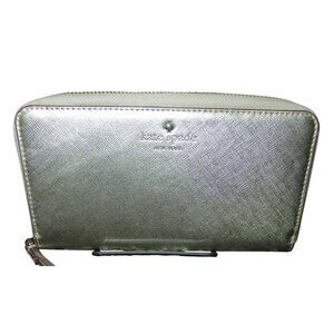 Kate Spade New York Joeley Gold Metallic Leather Zip Around Long Wallet